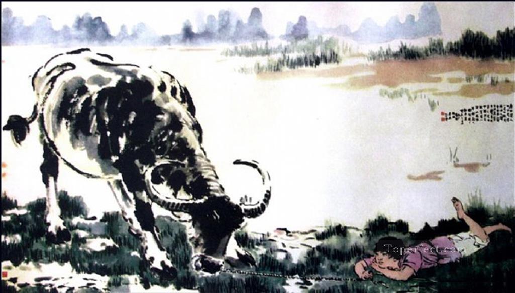 Xu Beihong corydon and cattle traditional China Oil Paintings